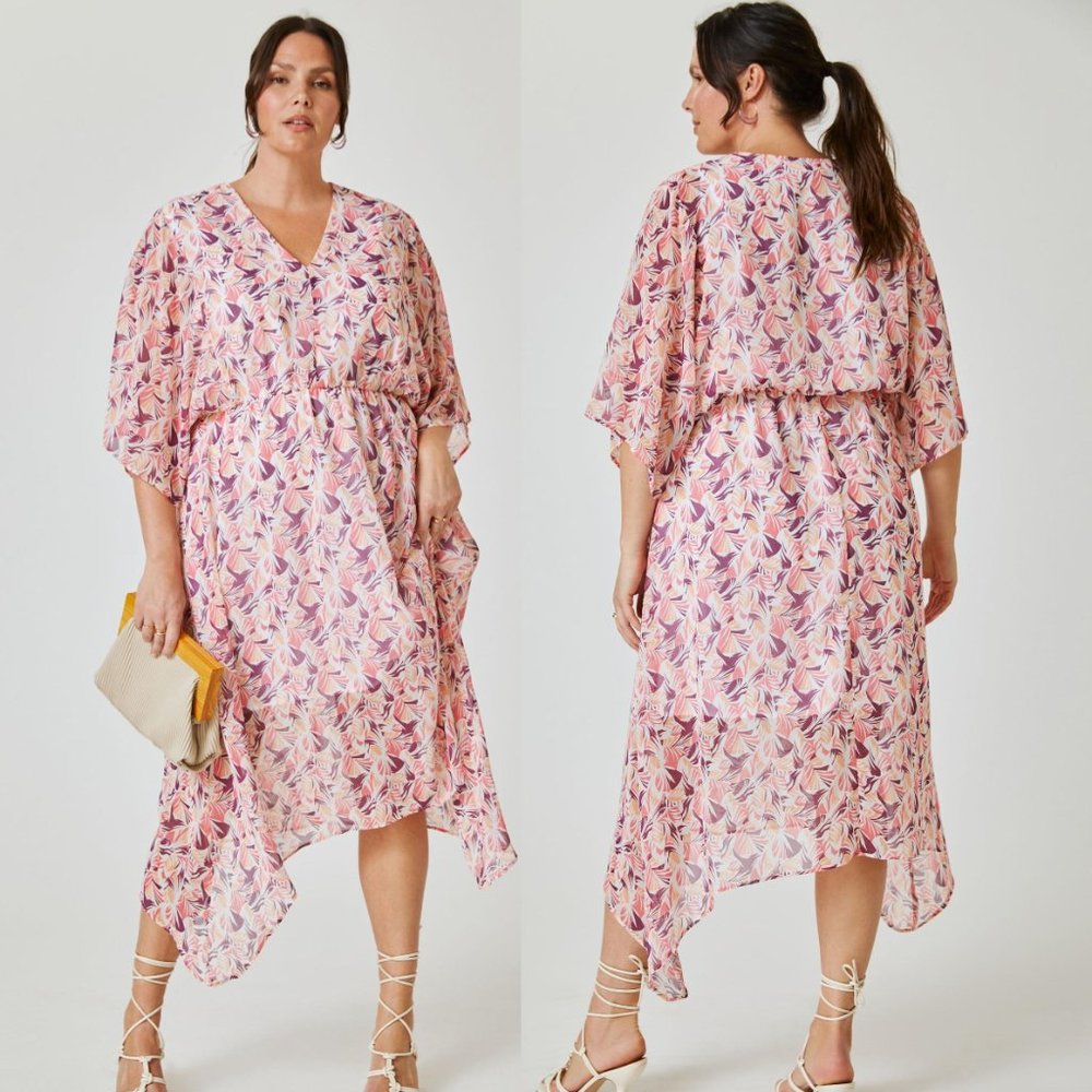 Elegant Pink Floral Women's Dress